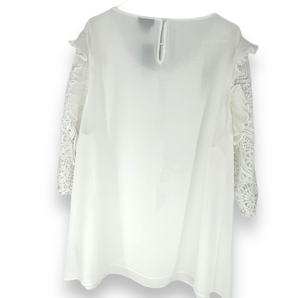 City Chic Top Lace Breeze Blouse Lace Arms White Women's Size XL (22) NWT - Picture 4 of 8